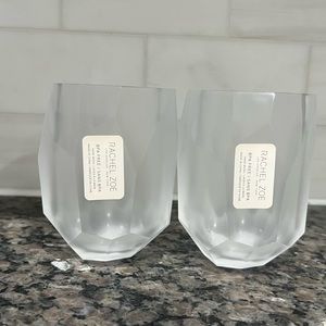 Frosted Rachel Zoe Crystal Cut Acrylic Glasses - set of 2